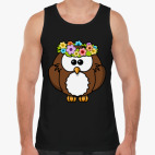 Майка Tank Top Сова с цветами