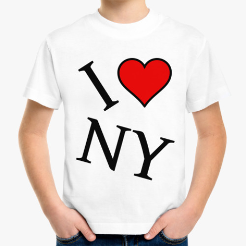 Детская футболка с принтом i love NY