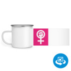 Кружка металлическая белая (круговая запечатка)