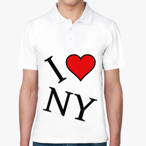 Рубашка поло с принтом I love NY