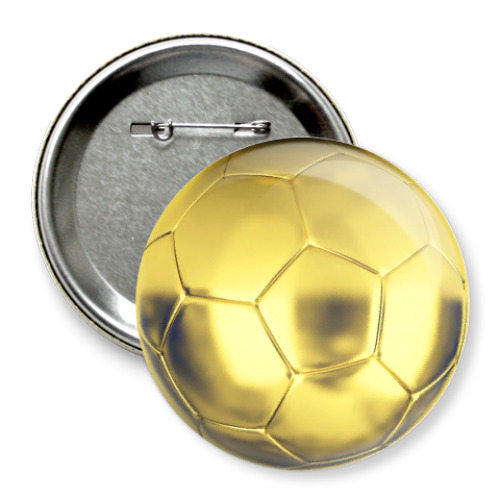 Значок 75мм с принтом Золотой мяч