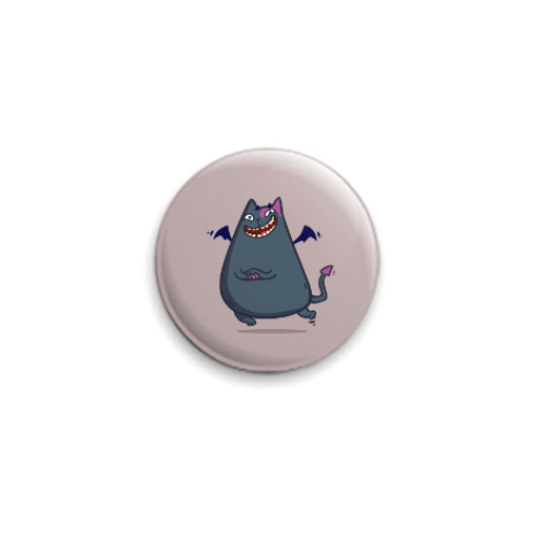 Значок 25мм с принтом Бесокот — Пятничный Котик №43