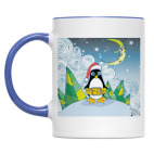 Двухцветная кружка пингвин