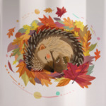 Ежик в осенних листьях