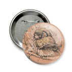 Значок 58 мм Спящая сова