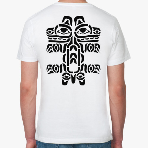 Футболка из органик-хлопка с принтом Аляска - стиль - тотем - север - Америка