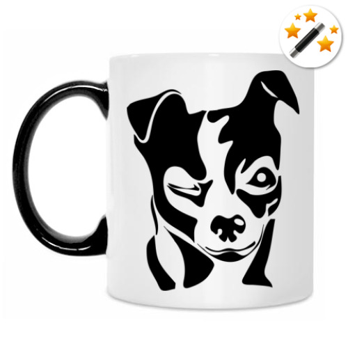 Кружка-хамелеон с принтом Собака