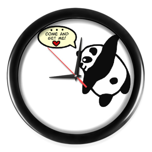 Настенные часы с принтом Панда