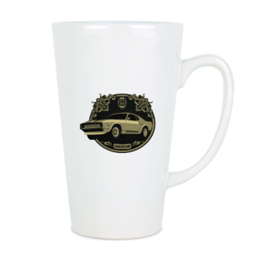 Чашка Латте с принтом Muscle car