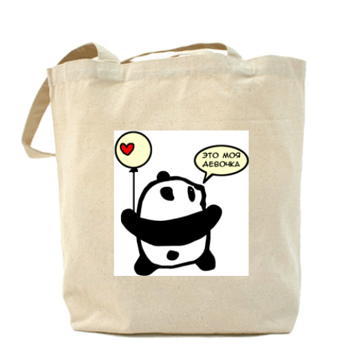 Сумка шоппер с принтом панда