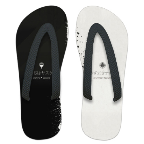 Шлепанцы (сланцы) с принтом Anime. Naruto. Sasuke
