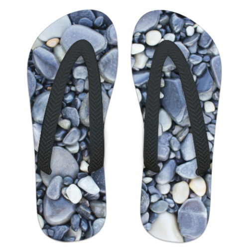 Шлепанцы (сланцы) с принтом  'Галька'