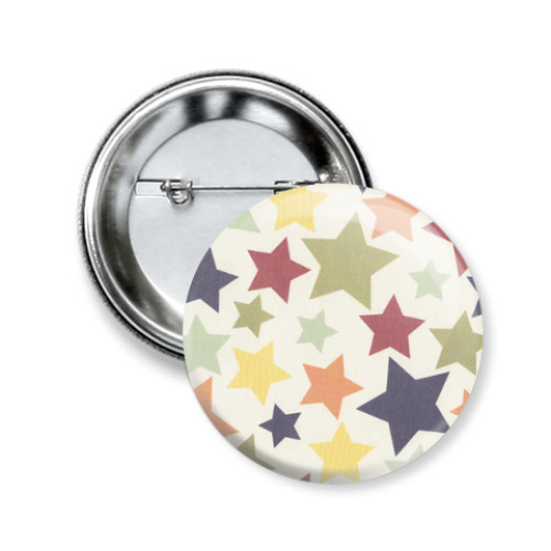 Значок 50мм с принтом Звездочки