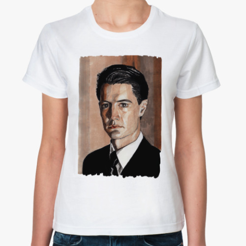 Классическая футболка с принтом Agent Cooper