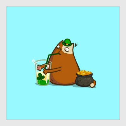 Постер с принтом Патрикот — Пятничный Котик №47