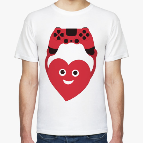 Футболка с принтом Джойстик и сердце