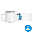 Кружка металлическая белая (круговая запечатка)