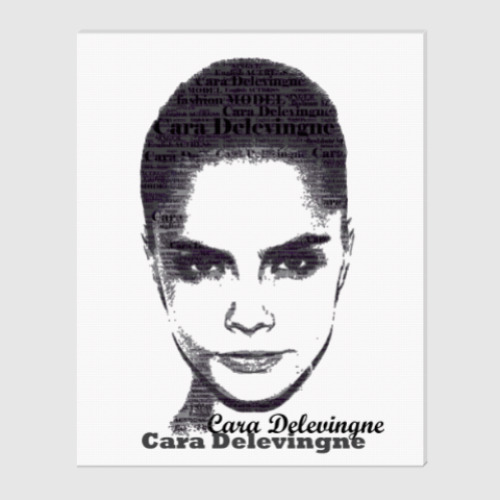 Холст с принтом Cara Delevingne/Кара Делевинь