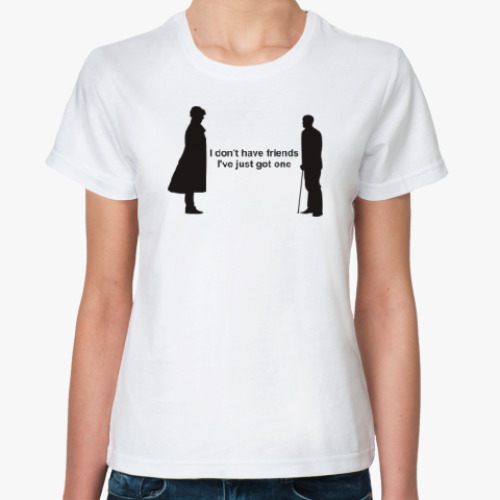 Классическая футболка с принтом Шерлок(Sherlock)