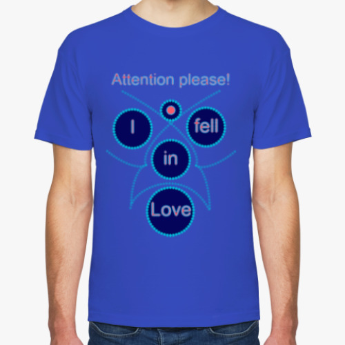 Футболка с принтом Внимание! Я влюблён