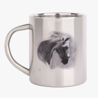 Кружка металлическая Голова серой лошади