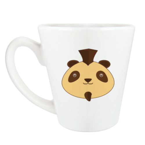 Чашка Латте с принтом Смешная панда панк