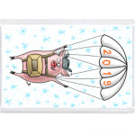 Новогодний свин-парашютист