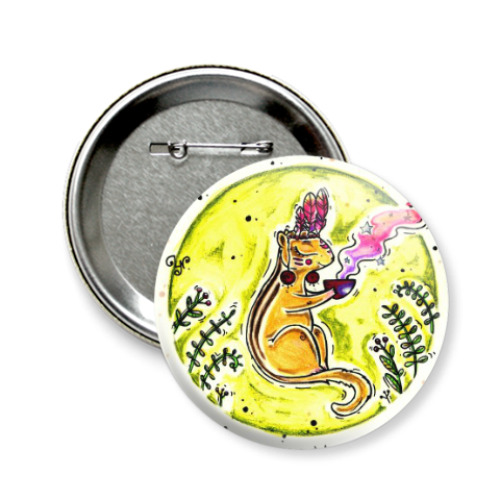 Значок 58мм с принтом Бурундук