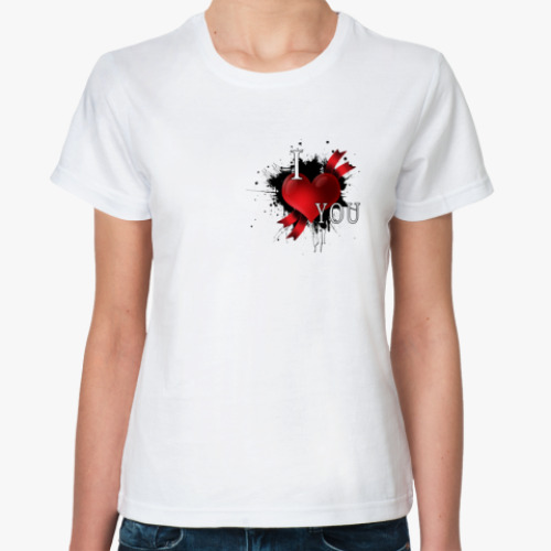 Классическая футболка с принтом Love