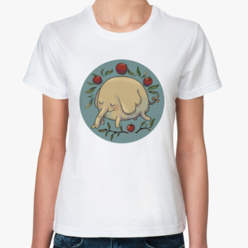 Классическая футболка с принтом Tree Trunk