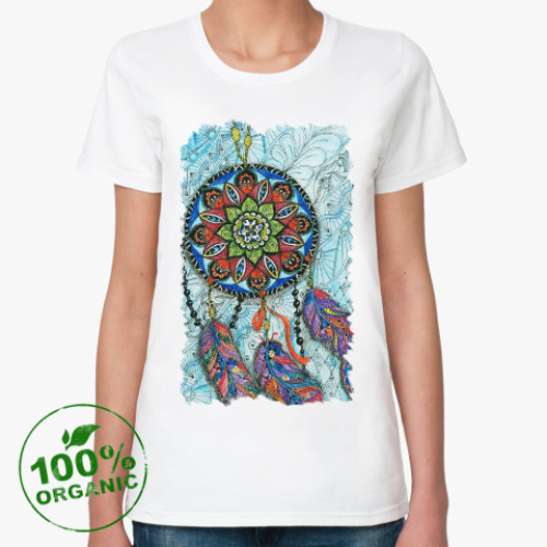 Женская футболка из органик-хлопка с принтом Ловец снов