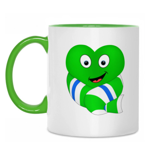 Кружка с принтом Зелёное Сердце