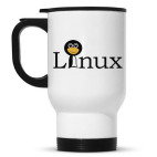 Кружка-термос белая Linux-thermos