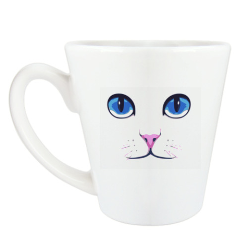 Чашка Латте с принтом Кошачья морда