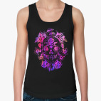 Женская майка Череп акварельный