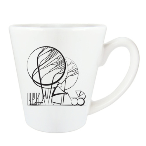 Чашка Латте с принтом  BubbleForest / Зайцы