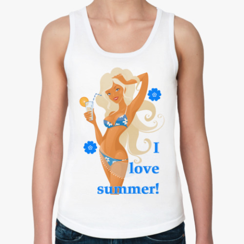 Женская майка I love summer (Я люблю лето)
