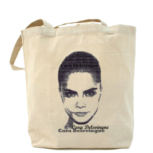 Сумка шоппер с принтом Cara Delevingne/Кара Делевинь