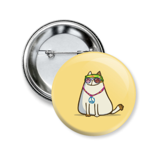 Значок 50мм с принтом Пятничный Котик №17