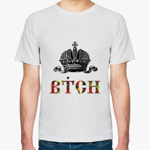 Футболка с принтом Майка мужская (меланж) BTCH