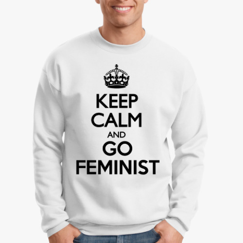 Свитшот с принтом Go feminist (УНИСЕКС)
