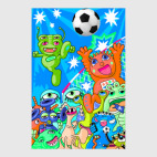 Постер 20 х 30 см Футбол.Монстрики-пришельцы