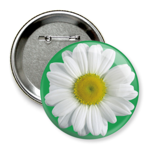 Значок 75мм ромашка