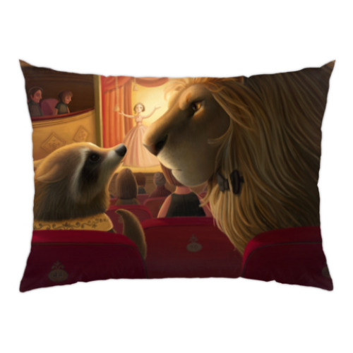 Подушка с принтом Звери в театре