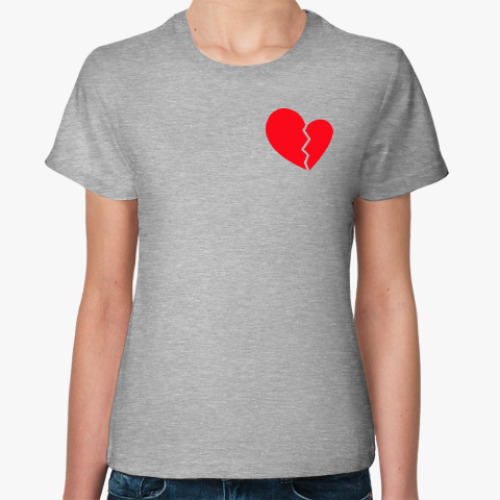 Женская футболка с принтом Heartbroken Разбитое сердце