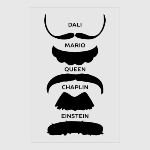 Постер с принтом Усы Знаменитостей