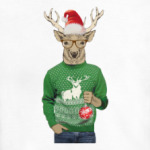 Олень в шапке Санты