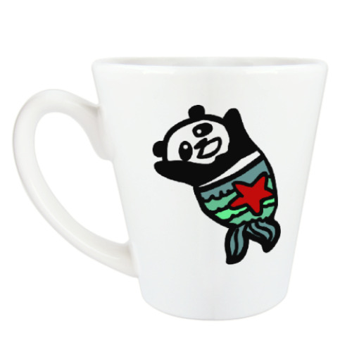 Чашка Латте с принтом Панда