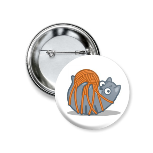 Значок 37мм с принтом Котик