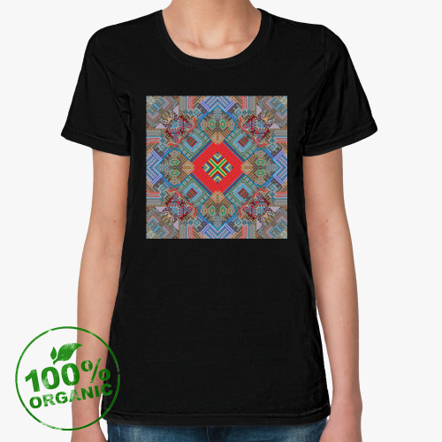 Женская футболка из органик-хлопка с принтом Непосредственно воспринимается